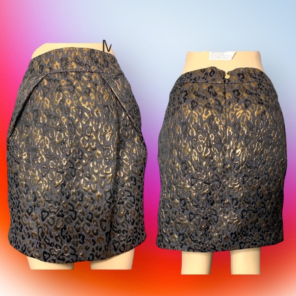 Gorgeous Michael KORS Gold and Black Luxury Skirt Size 6 - Picture 3 of 15